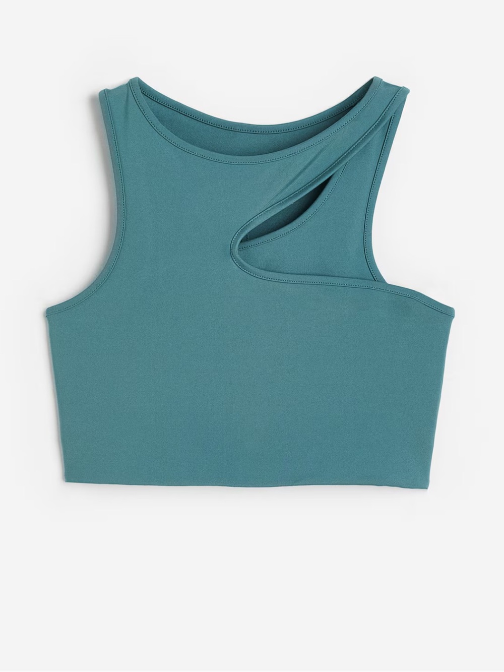 H&M Sports Bra Medium Teal DryMove Medium Support Bra Front and Back Cutout NWT